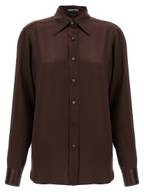 【楽天スーパーSALE!!100000円以上4000円OFFクーポン対象】 TOM FORD トム フォード ブラウン Brown Silk shirt シャツ レディース 秋冬2024 CA3266FAX1191KB630 【関税・送料無料】【ラッピング無料】 ju