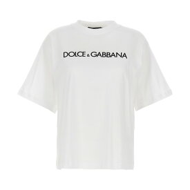 DOLCE&GABBANA ドルチェ&ガッバーナ ホワイト White Logo T-shirt Tシャツ レディース 秋冬2023 F8U10TG7H4PW0800 【関税・送料無料】【ラッピング無料】 ju