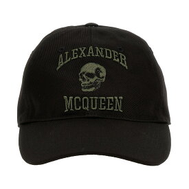 【5のつく日は全商品ポイント4倍】 ALEXANDER MCQUEEN アレキサンダー マックイーン ブラック Black 'Varsity Skull' cap 帽子 メンズ 春夏2024 7594504105Q1066 【関税・送料無料】【ラッピング無料】 ju