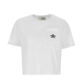 FENDI フェンディ ホワイト White 'Fendi Roma' T-shirt Tシャツ レディース 春夏2024 FS9619ANQSF0ZNM 【関税・送料無料】【ラッピング無料】 ju
