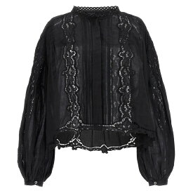 【5のつく日は全商品ポイント4倍】 ISABEL MARANT イザベル マラン ブラック Black 'Kubra' shirt シャツ レディース 春夏2024 24PHT0230FAB1J11I01BK 【関税・送料無料】【ラッピング無料】 ju