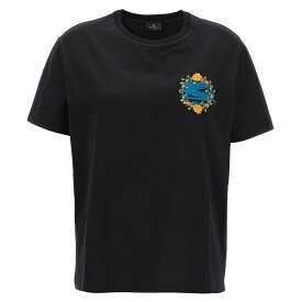 ETRO エトロ ブラック Black Logo embroidery t-shirt Tシャツ レディース 春夏2024 WRJB0006AC036N0000 【関税・送料無料】【ラッピング無料】 ju