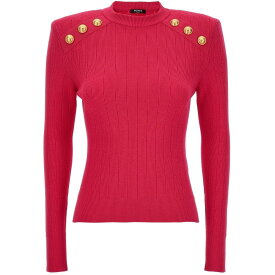 BALMAIN バルマン パープル Fuchsia Logo button sweater ニットウェア レディース 春夏2024 CF1KD001KB074DK 【関税・送料無料】【ラッピング無料】 ju