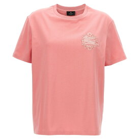 【5のつく日は全商品ポイント4倍】 ETRO エトロ ピンク Pink Logo embroidery t-shirt Tシャツ レディース 春夏2024 WRJB0006AC036F0473 【関税・送料無料】【ラッピング無料】 ju