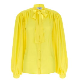 【楽天スーパーSALE!!50000円以上3000円OFFクーポン対象】 MSGM エムエスジーエム イエロー Yellow Bow shirt シャツ レディース 春夏2024 3641MDE2424710606 【関税・送料無料】【ラッピング無料】 ju