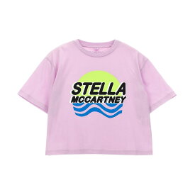 STELLA MCCARTNEY ステラマッカートニー パープル Purple Logo print T-shirt Tシャツ ガールズ 春夏2024 TU8D71Z0434522 【関税・送料無料】【ラッピング無料】 ju