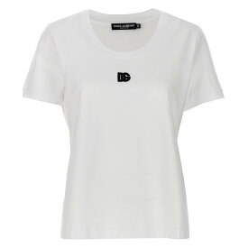 DOLCE&GABBANA ドルチェ&ガッバーナ ホワイト White Logo T-shirt Tシャツ レディース 春夏2024 F8U71ZFUEEYW0800 【関税・送料無料】【ラッピング無料】 ju