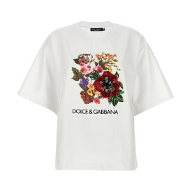 DOLCE&GABBANA ドルチェ&ガッバーナ ホワイト White Embroidery print T-shirt Tシャツ レディース 春夏2024 F8U74ZGDCBJW0800 【関税・送料無料】【ラッピング無料】 ju