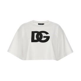 DOLCE&GABBANA ドルチェ&ガッバーナ ホワイト White Logo T-shirt Tシャツ レディース 春夏2024 F8U81TGDB6QW0800 【関税・送料無料】【ラッピング無料】 ju
