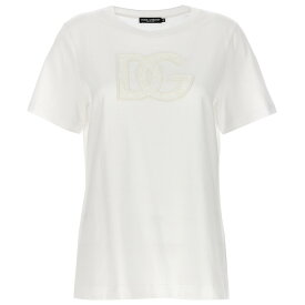 DOLCE&GABBANA ドルチェ&ガッバーナ ホワイト White Lace logo T-shirt Tシャツ レディース 春夏2024 F8M68ZGDB9OW0800 【関税・送料無料】【ラッピング無料】 ju