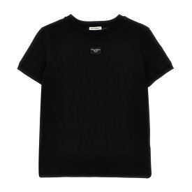 DOLCE&GABBANA ドルチェ＆ガッバーナ ブラック Black Logo T-shirt Tシャツ ガールズ 春夏2024 L5JTMOG7M4WN0000 【関税・送料無料】【ラッピング無料】 ju