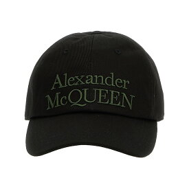 【5のつく日は全商品ポイント4倍】 ALEXANDER MCQUEEN アレキサンダー マックイーン ブラック Black Logo embroidery cap 帽子 メンズ 春夏2024 6886584105Q1066 【関税・送料無料】【ラッピング無料】 ju
