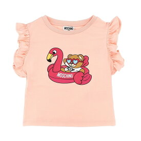 MOSCHINO モスキーノ ピンク Pink Printed T-shirt Tシャツ ガールズ 春夏2024 HDM065LBA10SUGARROSE 【関税・送料無料】【ラッピング無料】 ju