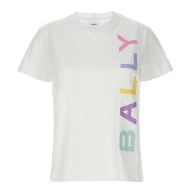 【本日5の付く日ポイント4倍!!】 BALLY バリー ホワイト White Logo T-shirt Tシャツ レディース 春夏2024 WJE03BCO018U001 【関税・送料無料】【ラッピング無料】 ju