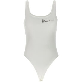 MUGLER ミュグレー ホワイト White Logo print bodysuit アンダーウェア レディース 春夏2024 24P3BO02342741016 【関税・送料無料】【ラッピング無料】 ju
