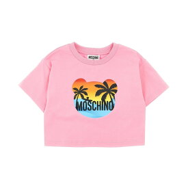 MOSCHINO モスキーノ ピンク Pink Logo print cropped T-shirt Tシャツ ガールズ 春夏2024 HDM06ELBA10SWEETPINK 【関税・送料無料】【ラッピング無料】 ju