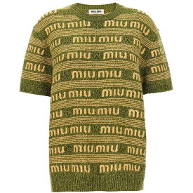 MIU MIU ミュウ ミュウ グリーン Green Logo sweater ニットウェア レディース 春夏2024 MML870SOOO138EF0613 【関税・送料無料】【ラッピング無料】 ju