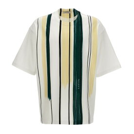 【5のつく日は全商品ポイント4倍】 LANVIN ランバン ホワイト White Striped print T-shirt Tシャツ メンズ 春夏2024 RMTS0026J103P2401 【関税・送料無料】【ラッピング無料】 ju