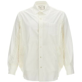 SACAI サカイ ホワイト White Nylon insert shirt シャツ メンズ 春夏2024 2403326M151 【関税・送料無料】【ラッピング無料】 ju