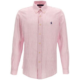 POLO RALPH LAUREN ポロ ラルフ ローレン ピンク Pink Striped linen shirt シャツ メンズ 春夏2024 710873446002 【関税・送料無料】【ラッピング無料】 ju
