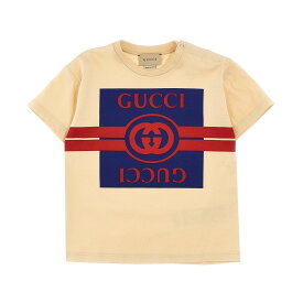 【本日5の付く日ポイント4倍!!】 GUCCI グッチ ベージュ Beige Logo T-shirt Tシャツ ガールズ 春夏2024 576871XJF507524 【関税・送料無料】【ラッピング無料】 ju