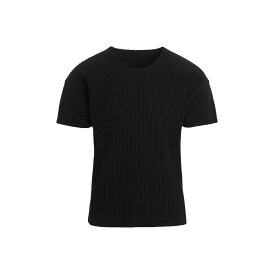 【15,000円以上ご購入で1,000円OFF！】 HOMME PLISSE' ISSEY MIYAKE ブラック Black Pleated T-shirt Tシャツ メンズ 春夏2024 HP46JK42015 【関税・送料無料】【ラッピング無料】 ju
