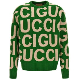 GUCCI グッチ グリーン Green Logo sweater ニットウェア メンズ 春夏2024 763672XKDLV3521 【関税・送料無料】【ラッピング無料】 ju