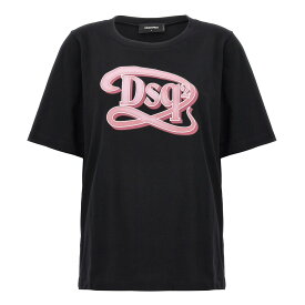 DSQUARED2 ディースクエアード ブラック Black Logo print T-shirt Tシャツ レディース 春夏2024 S72GD0518S24668900 【関税・送料無料】【ラッピング無料】 ju