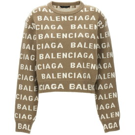 【本日0の付く日ポイント4倍!!】 BALENCIAGA バレンシアガ ベージュ Beige All over logo sweater ニットウェア レディース 春夏2024 761591T16739677 【関税・送料無料】【ラッピング無料】 ju