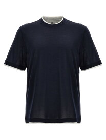 【本日5の付く日ポイント4倍!】 BRUNELLO CUCINELLI ブルネロ クチネリ ブルー Blue Layered T-shirt Tシャツ メンズ 春夏2024 MD8217427CW770 【関税・送料無料】【ラッピング無料】 ju