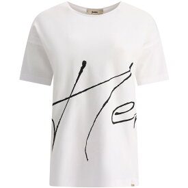 HERNO ヘルノ ホワイト White T-shirt with 3D print Tシャツ レディース 春夏2024 JG000178D520091093 【関税・送料無料】【ラッピング無料】 vi