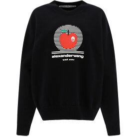 ALEXANDER WANG アレキサンダーワン ブラック Black "NY Apple" sweater ニットウェア レディース 秋冬2023 1KC3231041001 【関税・送料無料】【ラッピング無料】 vi