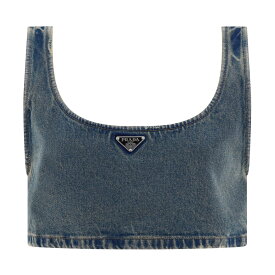 【毎月1日はエントリーでポイント3倍！】 PRADA プラダ ブルー Blue Denim top トップス レディース 春夏2024 GFT024 S OOO13Z6F0BAN 【関税・送料無料】【ラッピング無料】 vi