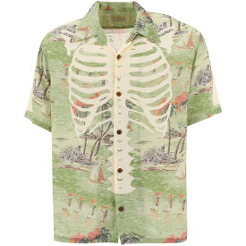 KAPITAL キャピタル グリーン Green "Bone Aloha" shirt シャツ メンズ 秋冬2023 EK-1214KHA 【関税・送料無料】【ラッピング無料】 vi