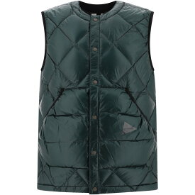 AND WANDER アンドワンダー グリーン Green "Diamond Stitch" vest jacket ジャケット メンズ 秋冬2023 5743231008140 【関税・送料無料】【ラッピング無料】 vi