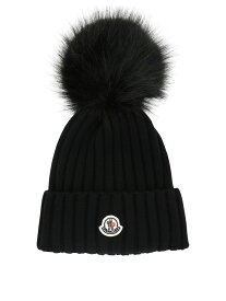 MONCLER モンクレール ブラック Black Ribbed beanie with patch 帽子 レディース 春夏2024 3B00013-A9327999 【関税・送料無料】【ラッピング無料】 vi