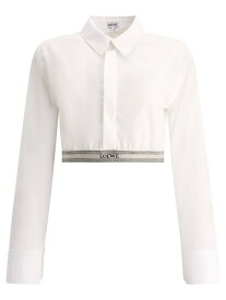 LOEWE ロエベ ホワイト White Cropped shirt in cotton シャツ レディース 春夏2024 S359Y05XAX2090 【関税・送料無料】【ラッピング無料】 vi