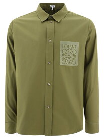 LOEWE ロエベ グリーン Green Anagram cotton shirt シャツ メンズ 春夏2024 H526Y05X464700 【関税・送料無料】【ラッピング無料】 vi