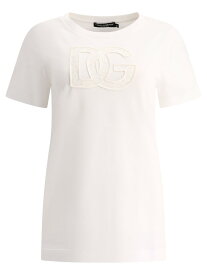 DOLCE&GABBANA ドルチェ&ガッバーナ ホワイト White T-shirt with logo patch Tシャツ レディース 春夏2024 F8M68ZGDB9OW0800 【関税・送料無料】【ラッピング無料】 vi