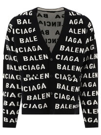 BALENCIAGA バレンシアガ ブラック Black Cardigan with logo ニットウェア メンズ 春夏2024 766471T16731070 【関税・送料無料】【ラッピング無料】 vi