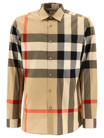 BURBERRY バーバリー ベージュ Beige Check cotton shirt シャツ メンズ 春夏2024 8071445 【関税・送料無料】【ラッピング無料】 vi