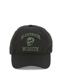【5のつく日は全商品ポイント4倍】 ALEXANDER MCQUEEN アレキサンダー マックイーン ブラック Black "Varsity Skull" cap 帽子 メンズ 春夏2024 7594504105Q1066 【関税・送料無料】【ラッピング無料】 vi
