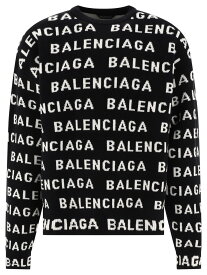 BALENCIAGA バレンシアガ ブラック Black Sweater with logo ニットウェア メンズ 春夏2024 761596T16731070 【関税・送料無料】【ラッピング無料】 vi