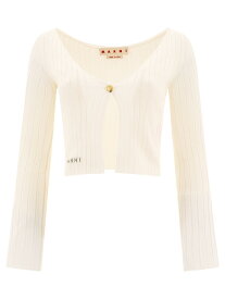 MARNI マルニ ホワイト White Ribbed cardigan ニットウェア レディース 春夏2024 CDMD0347A0UFV22200W01 【関税・送料無料】【ラッピング無料】 vi