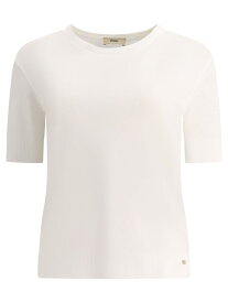 HERNO ヘルノ ホワイト White "Glam Knit" t-shirt Tシャツ レディース 春夏2024 JG000223D520561000 【関税・送料無料】【ラッピング無料】 vi