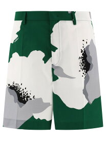 VALENTINO バレンチノ グリーン Green "Valentino Flower Portrait" printed shorts ショーツ メンズ 春夏2024 4V0RDD12A2LZXU 【関税・送料無料】【ラッピング無料】 vi