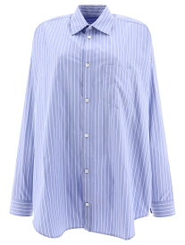 【本日5の付く日ポイント4倍!!】 BALENCIAGA バレンシアガ ブルー Light Blue Striped oversize shirt シャツ レディース 春夏2024 725395TQM163965 【関税・送料無料】【ラッピング無料】 vi