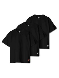 HUMAN MADE ヒューマンメイド ブラック Black 3-pack t-shirt set with logo Tシャツ メンズ 春夏2024 HM27CS001BLACK 【関税・送料無料】【ラッピング無料】 vi