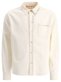 MARNI マルニ ホワイト White Shirt with Marni mending シャツ メンズ 春夏2024 CUJU0015S1TCX1700W01 【関税・送料無料】【ラッピング無料】 vi