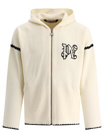 PALM ANGELS パーム エンジェルス ホワイト White "Monogram Zipped" sweater ニットウェア メンズ 春夏2024 PMHU008R24KNI0010310 【関税・送料無料】【ラッピング無料】 vi